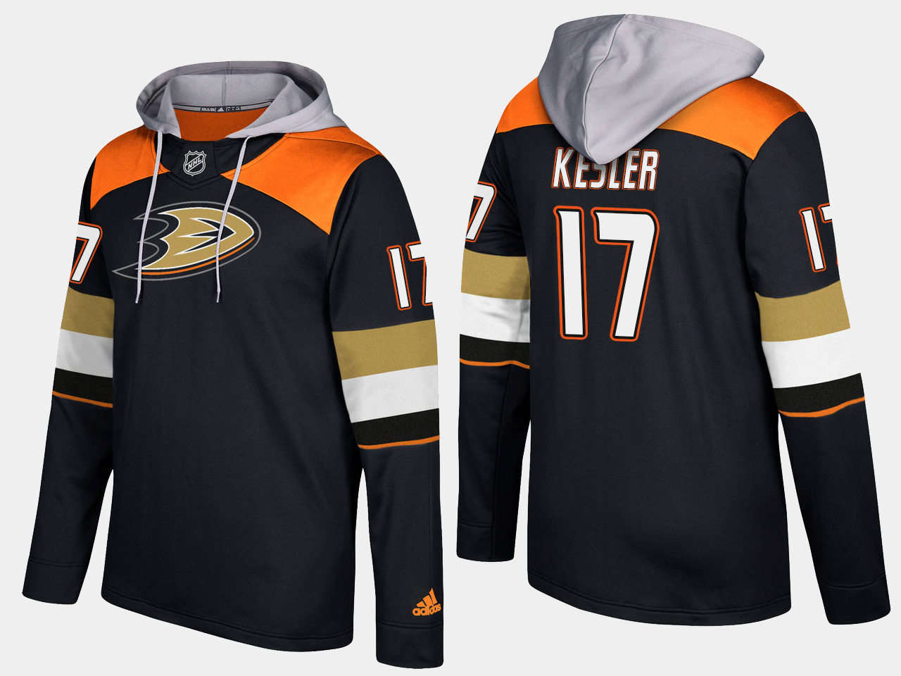 Men NHL Anaheim ducks 17 ryan kesler black hoodie